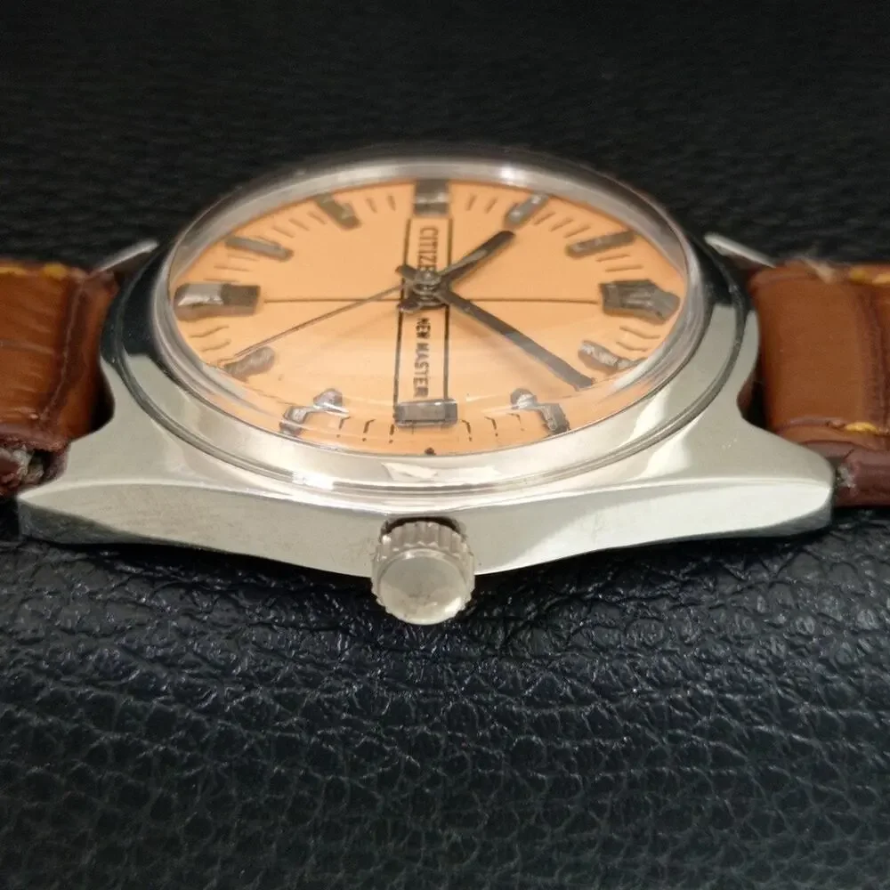 Vintage 1971 Citizen Manual Wound Mens Silver Watch W/Date & Silver accents
